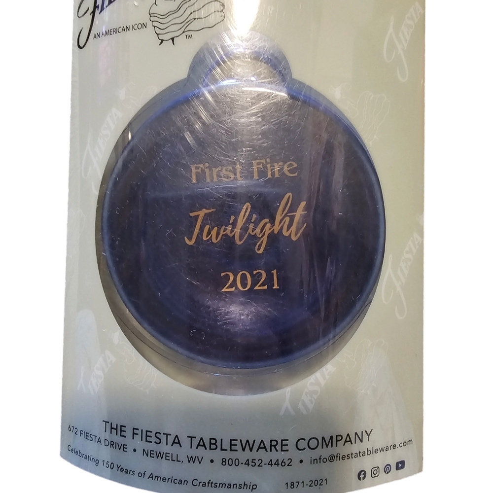 Fiesta NIB Twilight Blue First Fire Commemorative 2021 Ornament Mini-Plate